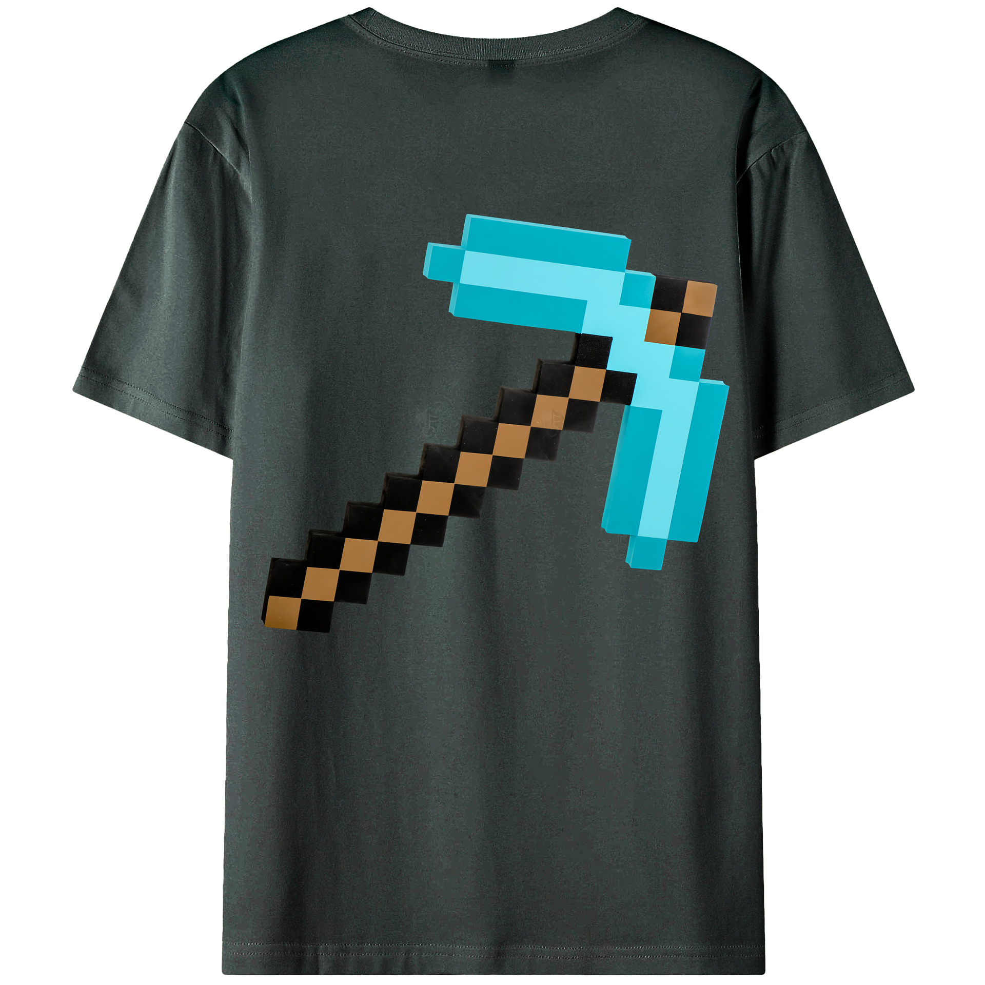 （画像用） マインクラフト ブロックの世界 Minecraft MC Block world 綿100％ メンズ半袖Tシャツ（バックプリント） 通気性